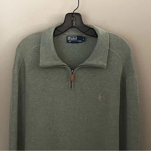 Ralph Lauren Quarter Zip Sage Green - Picture 3 of 6